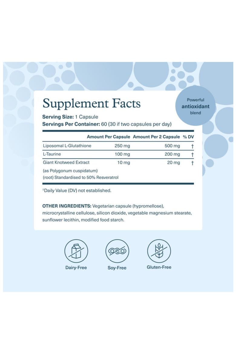 Liposomal Glutathione Resveratrol Antioxidant Supplement 60 Count, Alternate, color, None