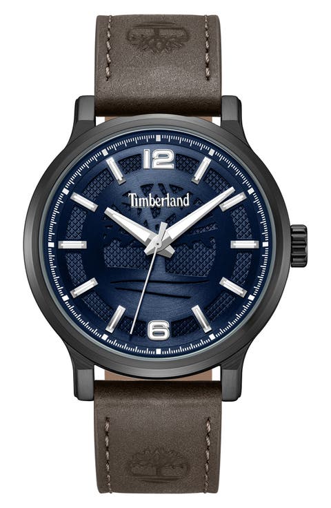 Driscoll Leather Strap Watch, 43mm