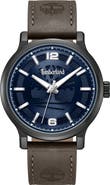 Timberland Driscoll Leather Strap Watch, 43mm