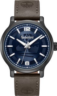 Timberland Driscoll Leather Strap Watch, 43mm