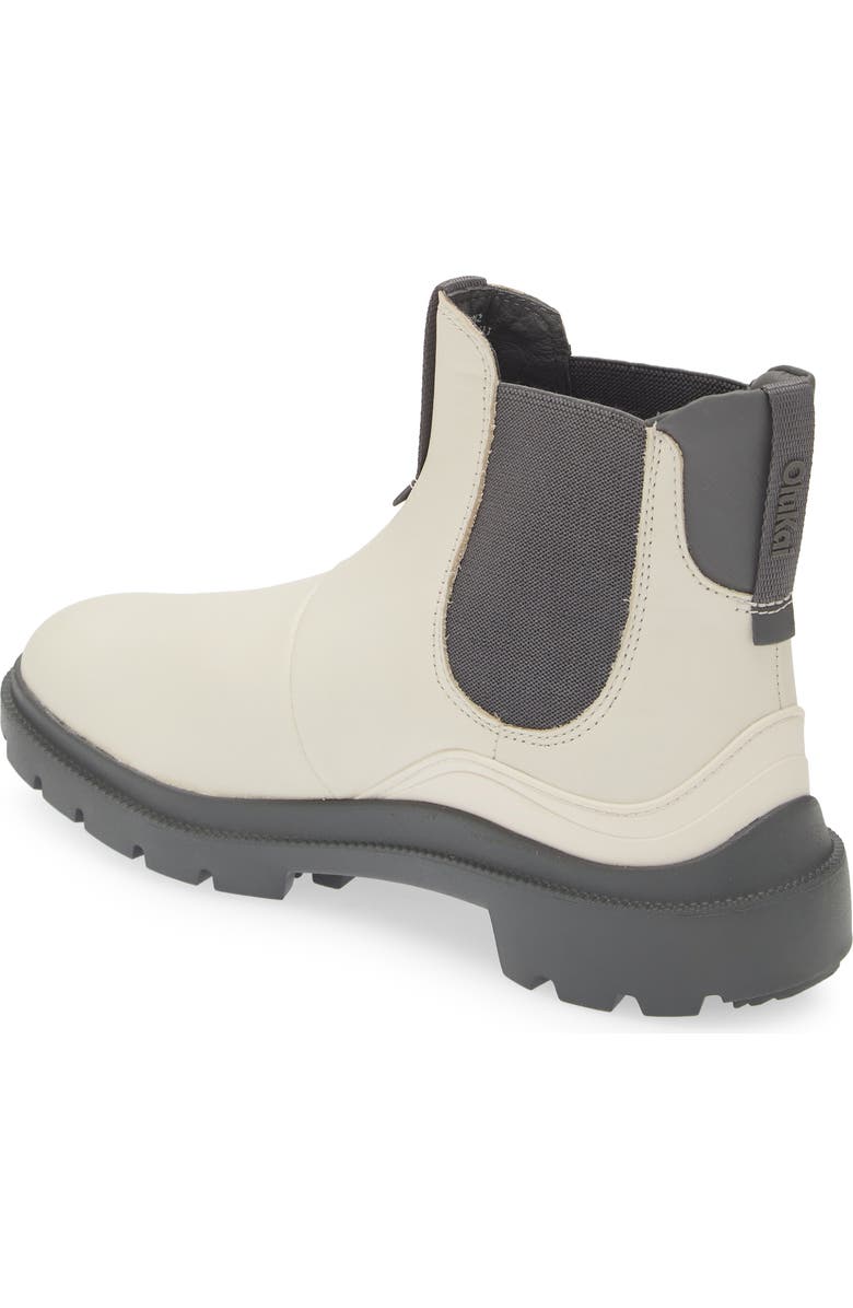 OluKai Hehi Waterproof Chelsea Leather Lug Boot, Alternate, color, White Sand / Steel