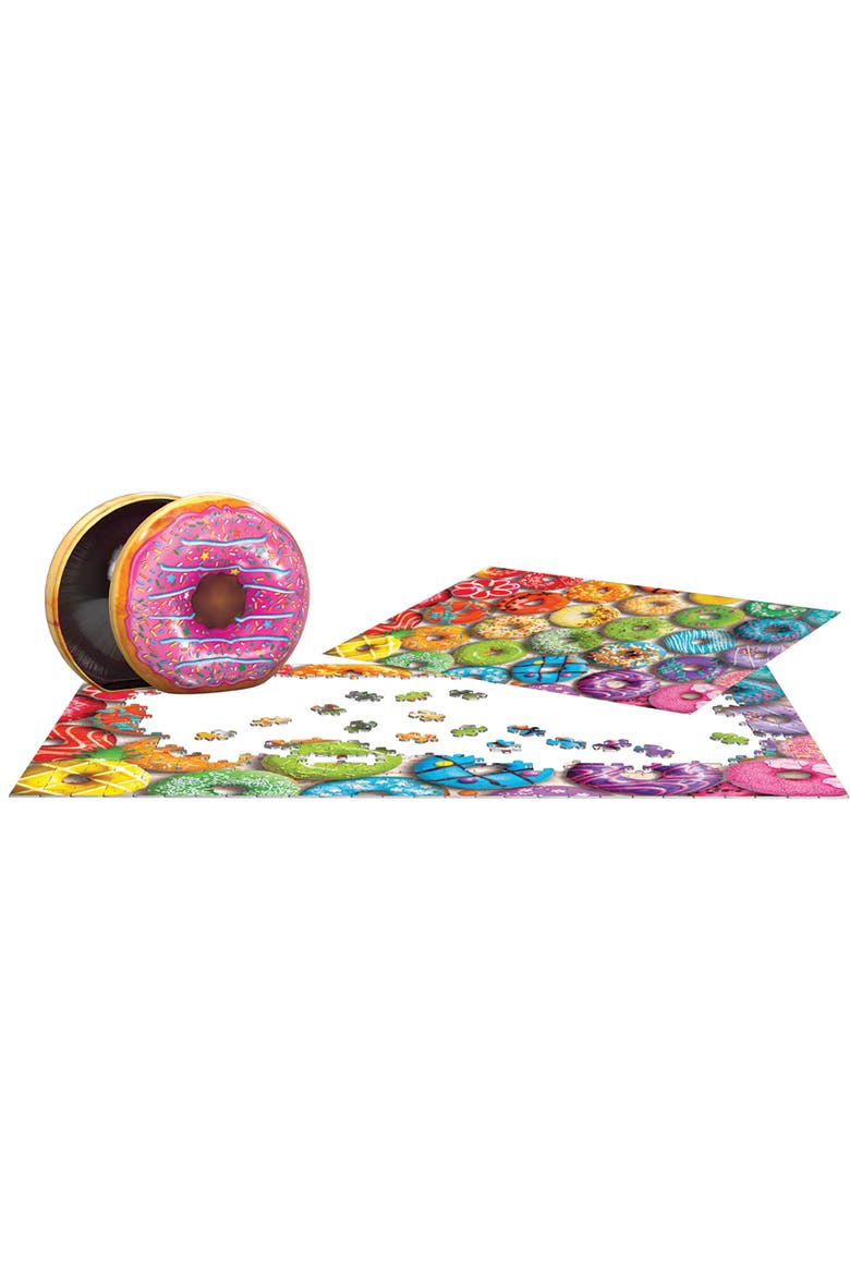 Puzzle Tin Donut Rainbow 550 Piece Jigsaw, Alternate, color, Multicolored