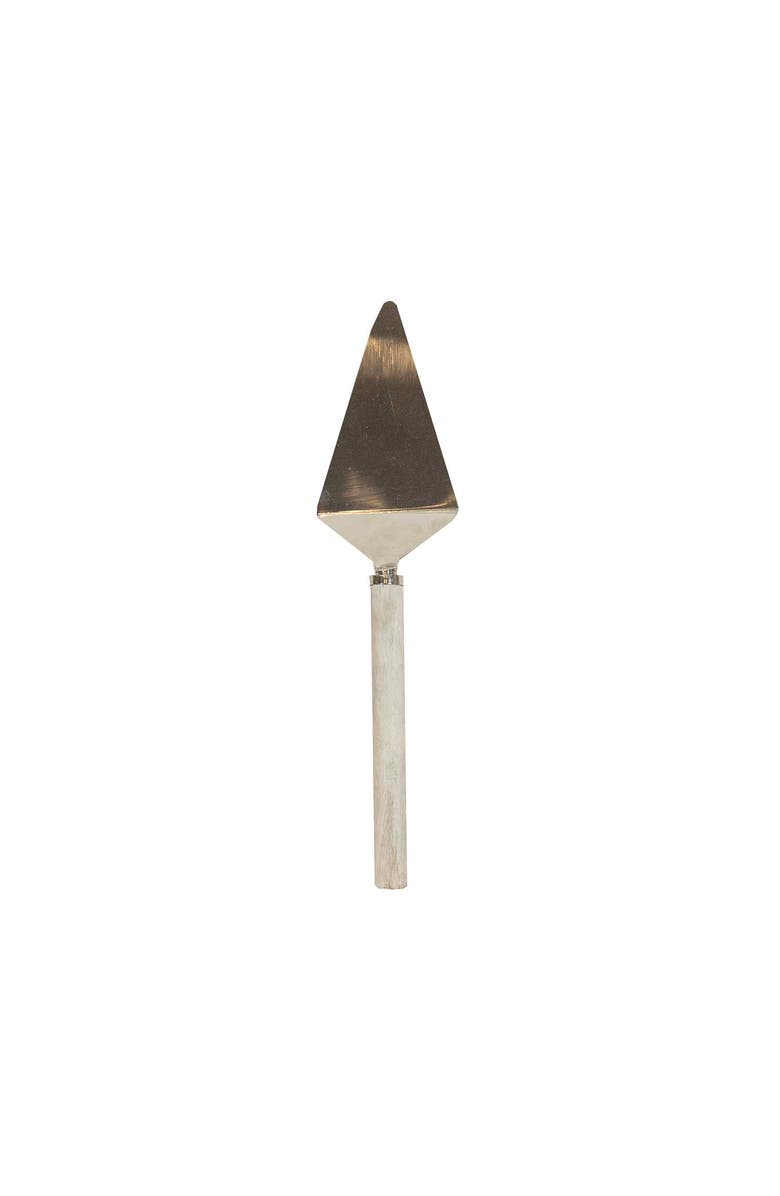Foreside Home and Garden Whitewash Wood Handle Metal Serving Utensil, Alternate, color, Brown