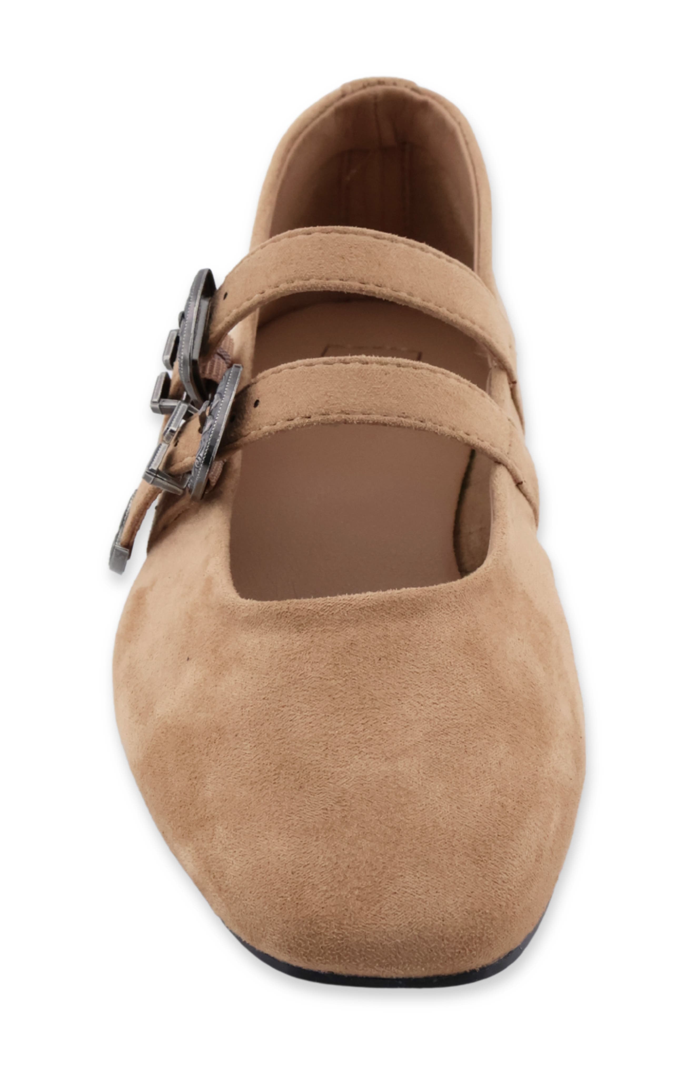 Albany Faux Leather Flat, Alternate, color, SAND SUEDE