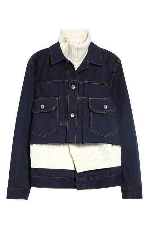 Denim & Wool Knit Jacket