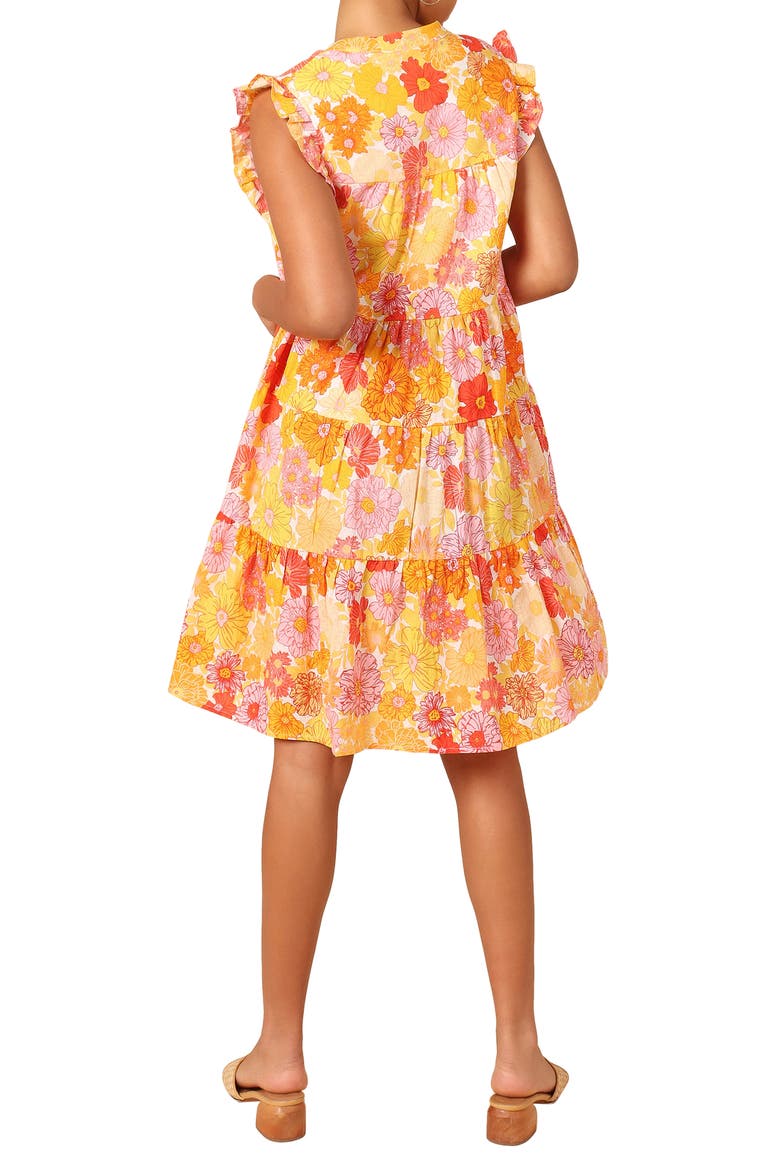 Zuma Floral Cotton Babydoll Dress, Alternate, color, ORANGE