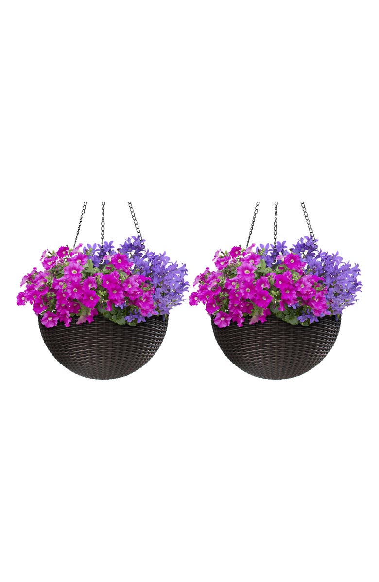 SORBUS 2-Pack Hanging Planters, Alternate, color, Espresso