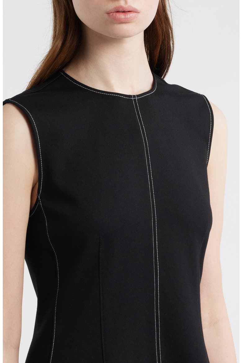 Irene Contrast Embroidery Minidress, Alternate, color, BLACK