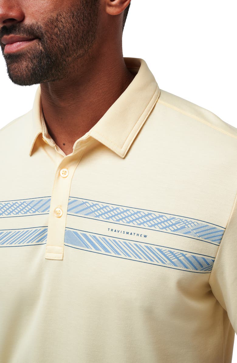 TravisMathew Jetty Jumper Chest Stripe Polo, Alternate, color, French Vanilla