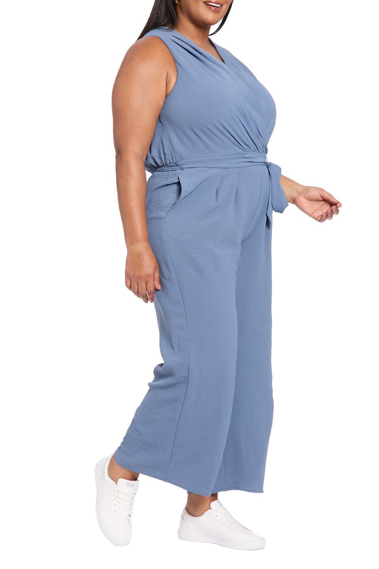 Sleeveless Pleated Jumpsuit, Alternate, color, FINE SLATE