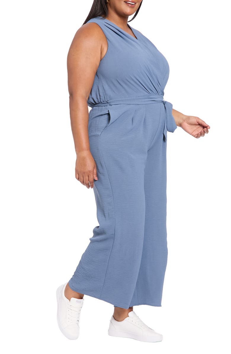 London Times Sleeveless Pleated Jumpsuit, Alternate, color,