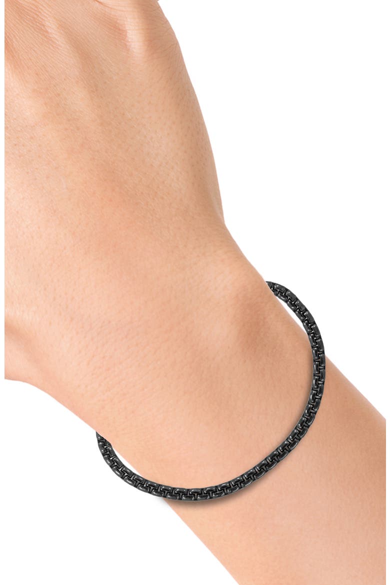 Men's Sterling Silver Bracelet, Alternate, color, BLACK
