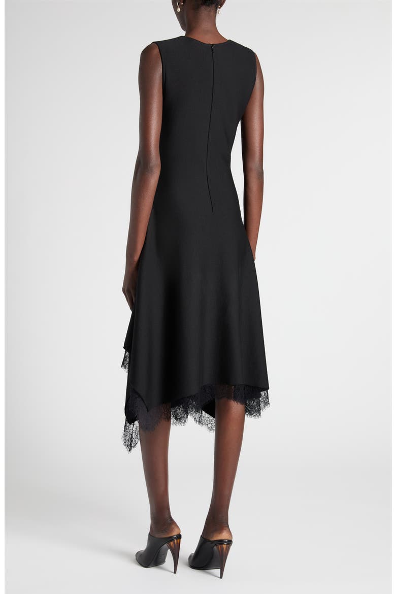 Lace Detail Asymmetric Dress, Alternate, color, BLACK