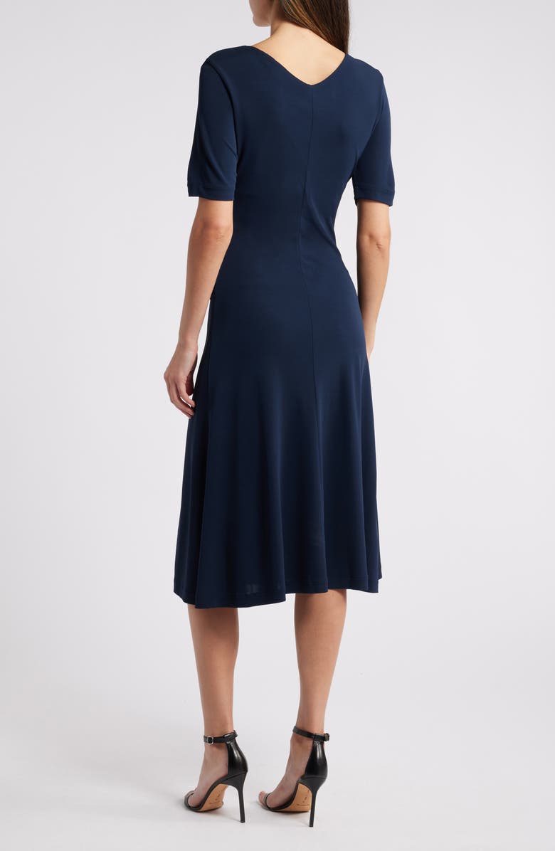 BOSS Erina Ruched Knit Dress, Alternate, color, Sky Captain