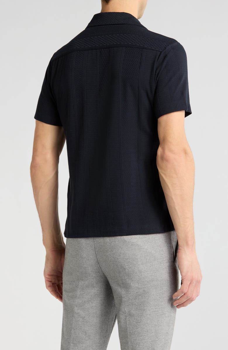 DENIM AND FLOWER Knitted Texture Short Sleeve Shirt, Alternate, color, 