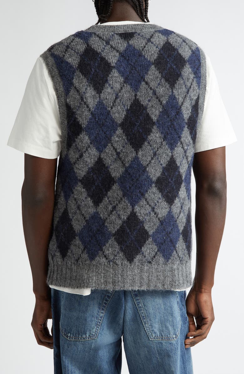 OUR LEGACY Formal Argyle Plaid Alpaca & Wool Blend Sweater Vest, Alternate, color, 