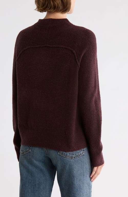 Melrose And Market Raglan Crewneck Sweater In Burgundy