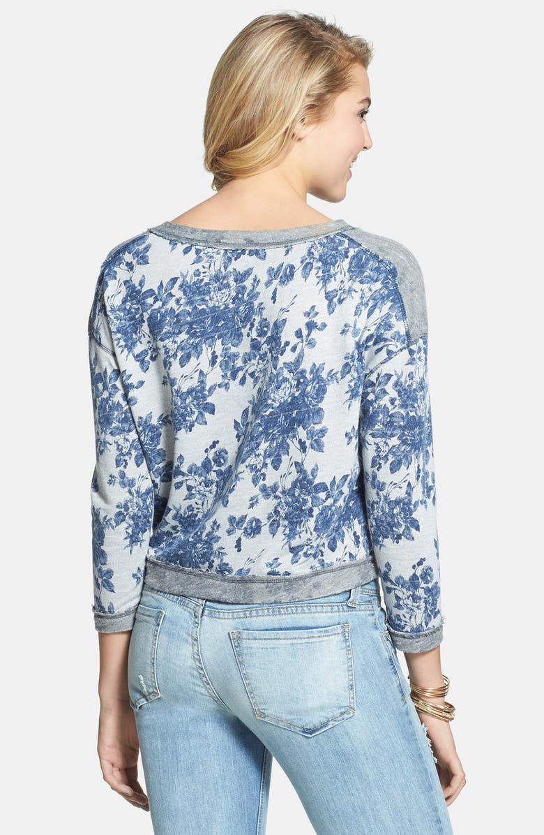 All in Favor Colorblock Floral Print Sweatshirt, Alternate, color,