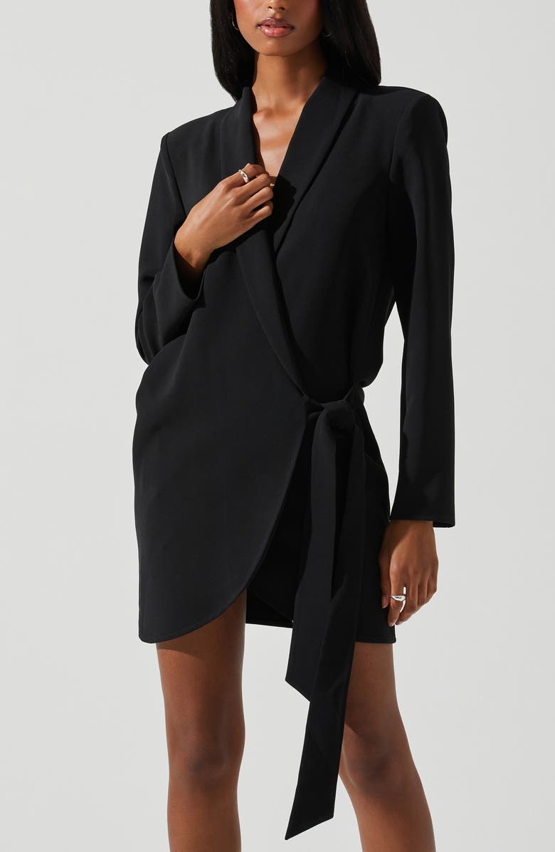 ASTR the Label Graciela Cutout Long Sleeve Wrap Blazer Minidress, Alternate, color,