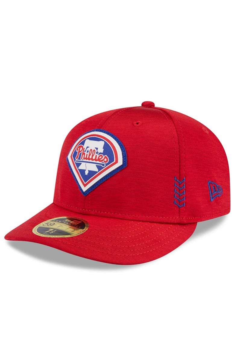 Men's New Era  Red Philadelphia Phillies 2024 Clubhouse Low Profile 59FIFTY Fitted Hat, Alternate, color, Red
