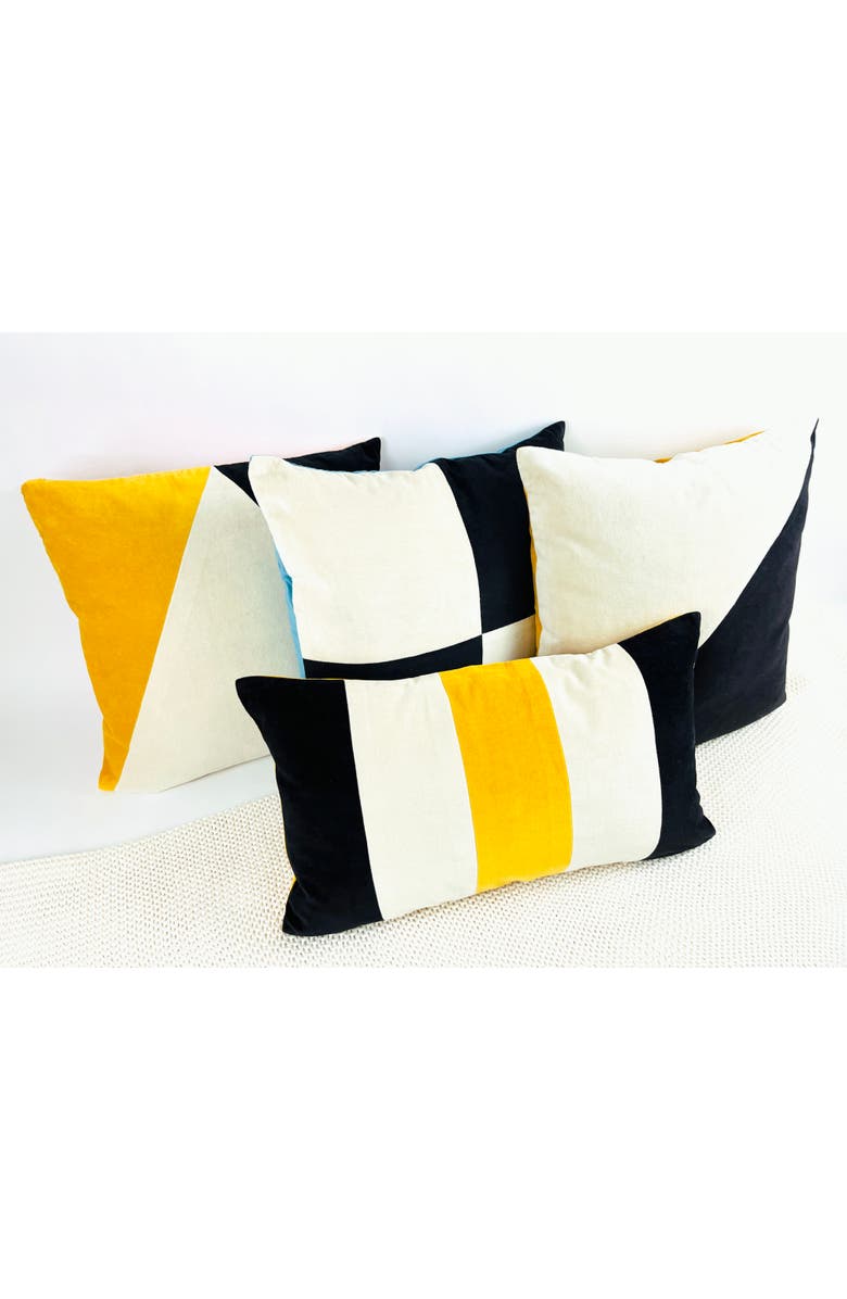 Mellowworks Half & Half Colorblock - Pillow Cover, Alternate, color, Black White