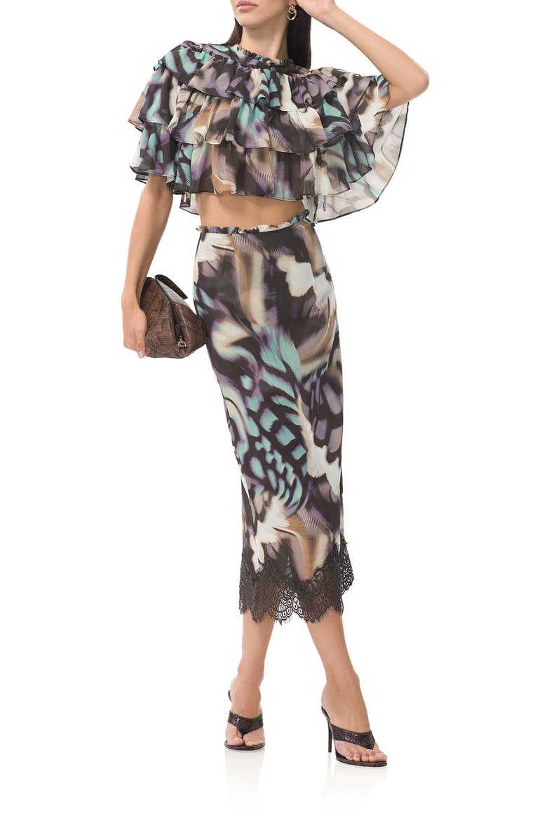 Manon Abstraxct Print Tiered Crop Top, Alternate, color, FEATHER SWIRL