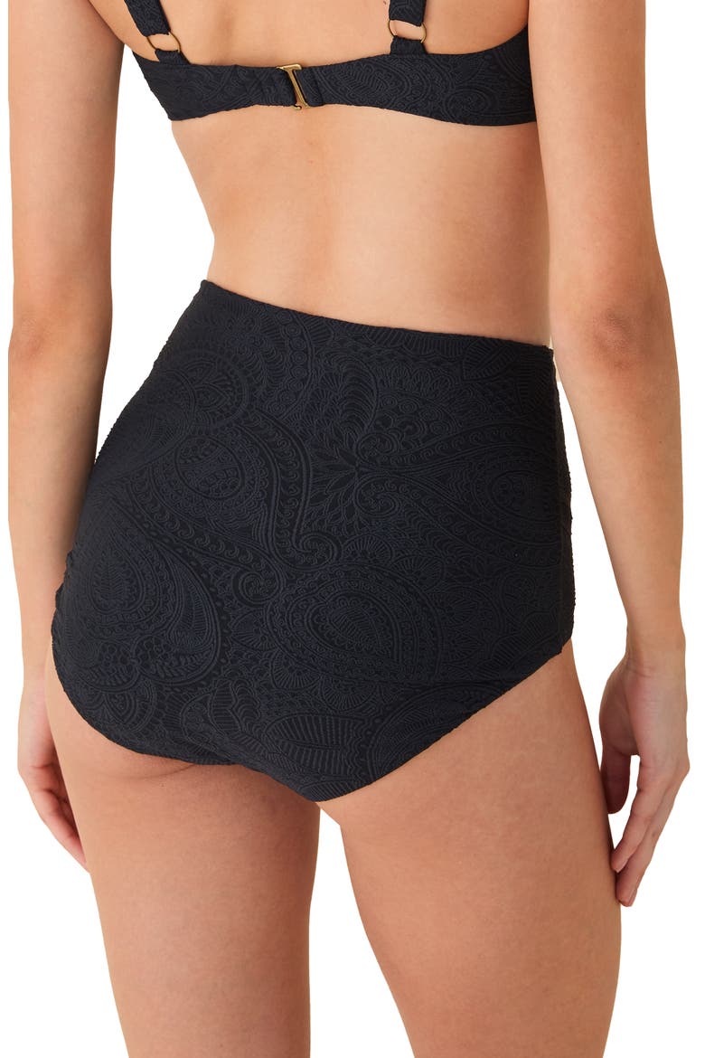 Superhigh Waist Bikini Bottoms, Alternate, color, BLACK PAISLEY
