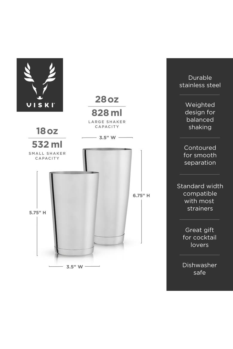 Harrison Boston Shaker Tin Set in Stainless Steel, Alternate, color, Silver