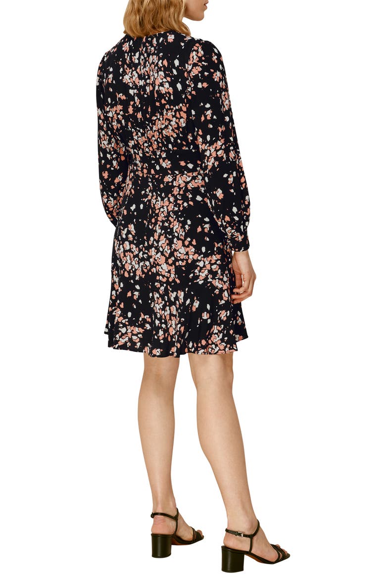 Mottled Animal Print Long Sleeve Shirtdress, Alternate, color, PINK/ MULTI