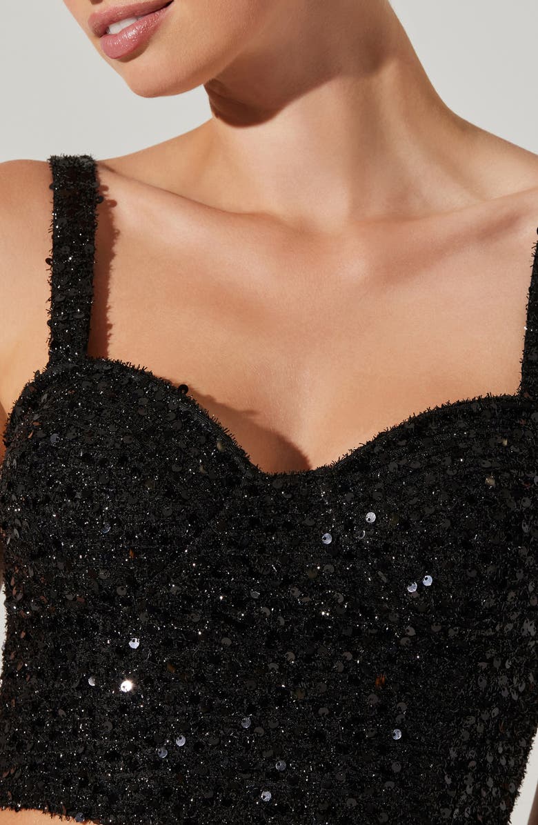ASTR the Label Suiren Sequin Crop Top, Alternate, color, Black