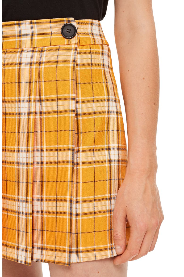 Summer Check Kilt Miniskirt, Alternate, color, ORANGE MULTI