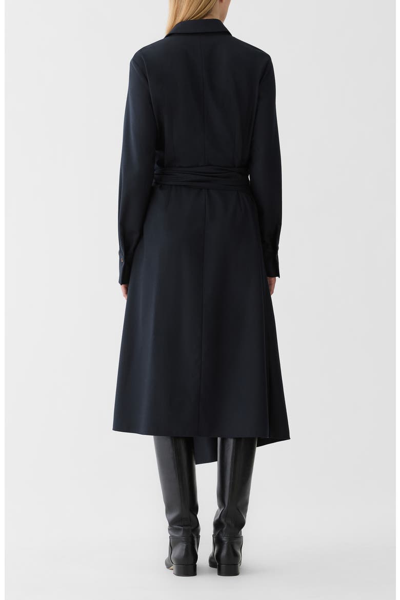 Wool Wrap Midi Dress, Alternate, color, INK
