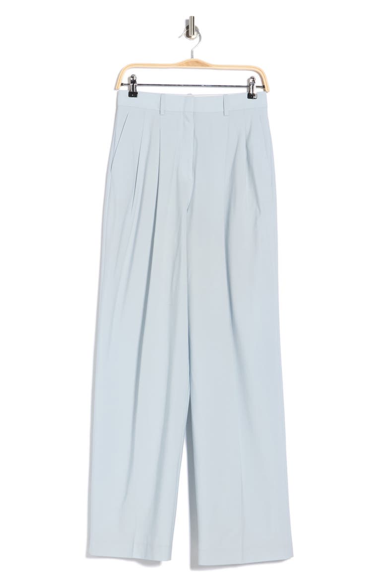 Double Pleat Wool Blend Trousers, Alternate, color, SKYWRITING