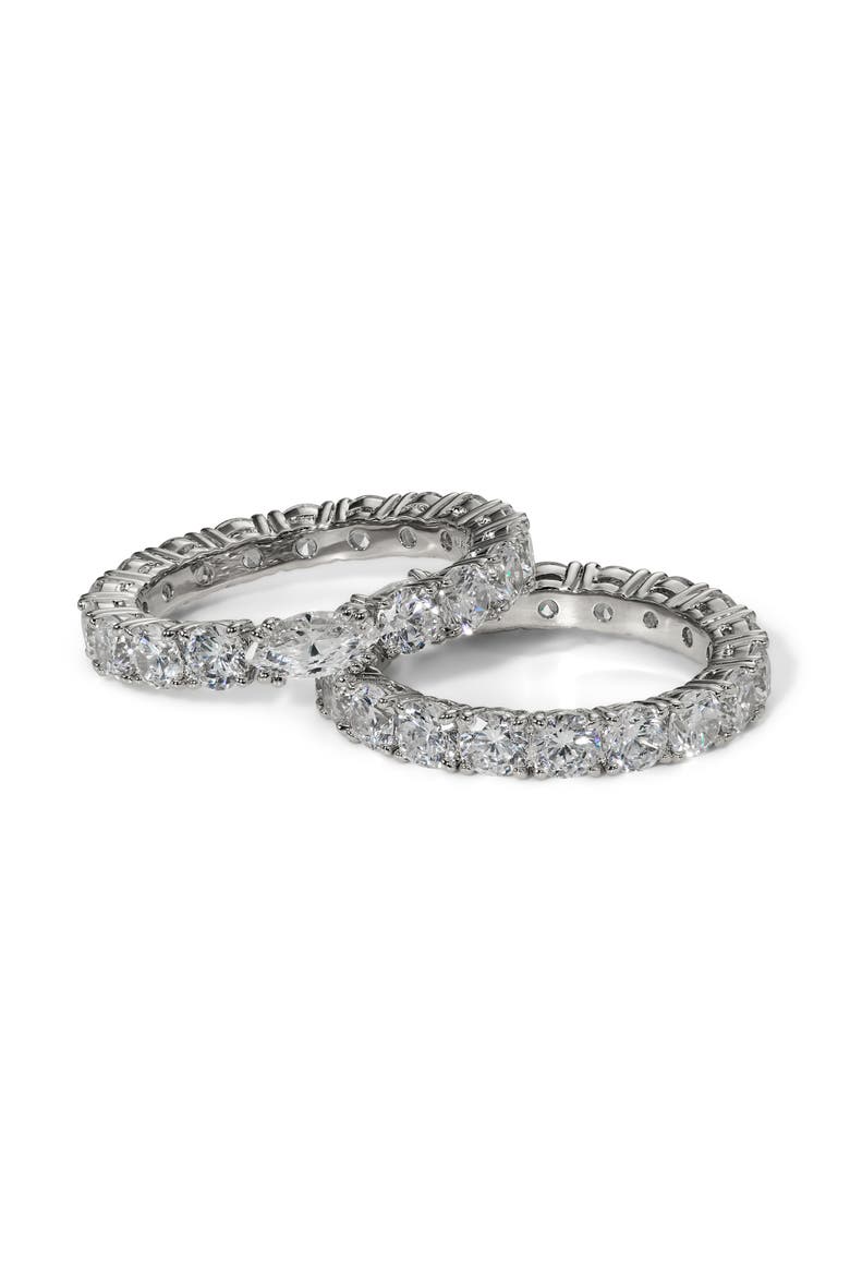 Twinnie Double Ring, Alternate, color, RHODIUM