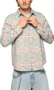 Lucky Brand Geometric Jacquard Cotton Button-Up Overshirt