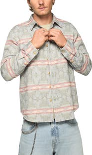 Lucky Brand Geometric Jacquard Cotton Button-Up Overshirt