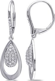 Julianna B. Diamond Dangle Teardrop Earrings 14k White Gold