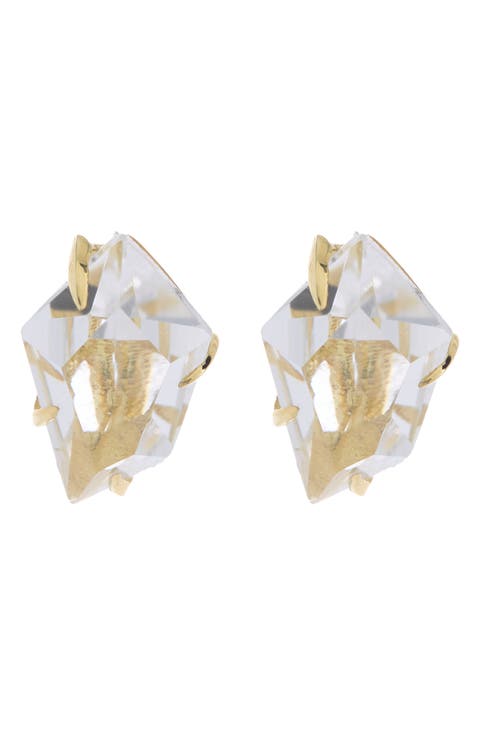 14K Yellow Gold Kite Stud Earrings