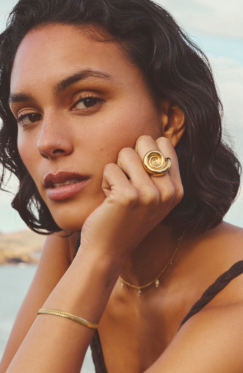 Missoma Spiral Statement Ring, Alternate, color, Gold