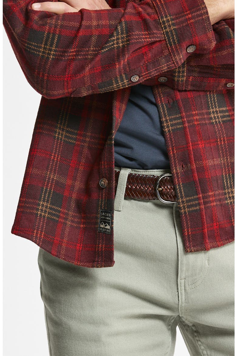 Knit Flannel Button-Up Shirt, Alternate, color, RED