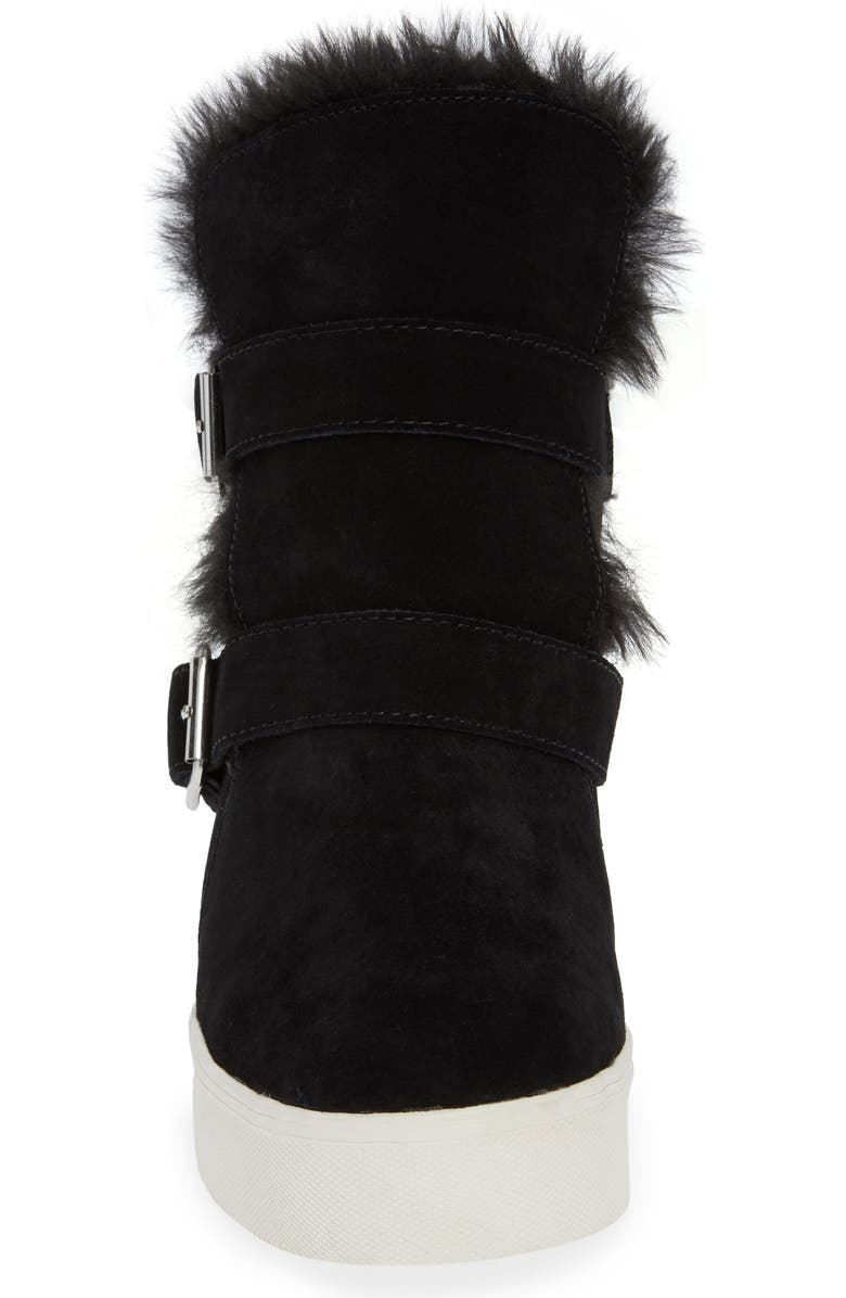 JSlides Wells Faux Fur Trim High Top Sneaker, Alternate, color,