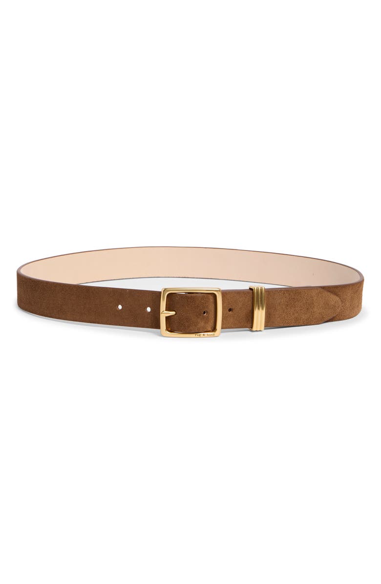 rag & bone X Boyfriend 2.0 Suede Belt, Main, color, Brown