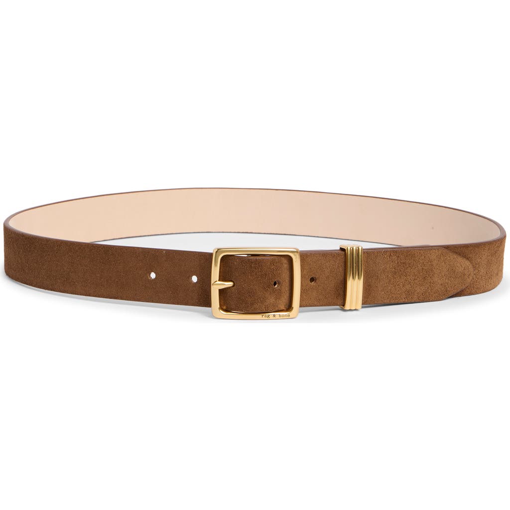 rag & bone X Boyfriend 2.0 Suede Belt in Brown at Nordstrom, Size Medium