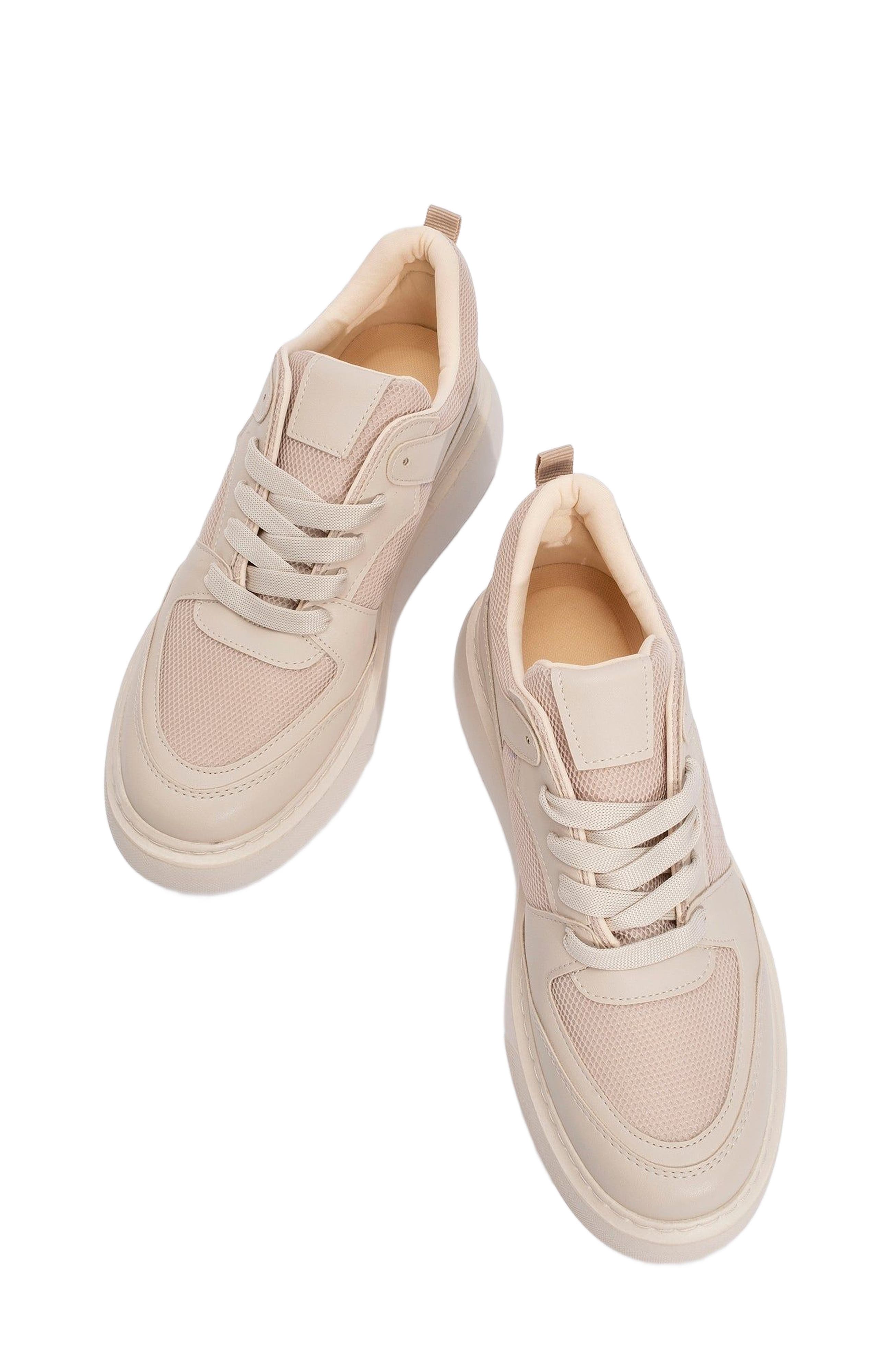 Forever & Always Shoes Ingrid Platform Sneakers, Alternate, color, Beige