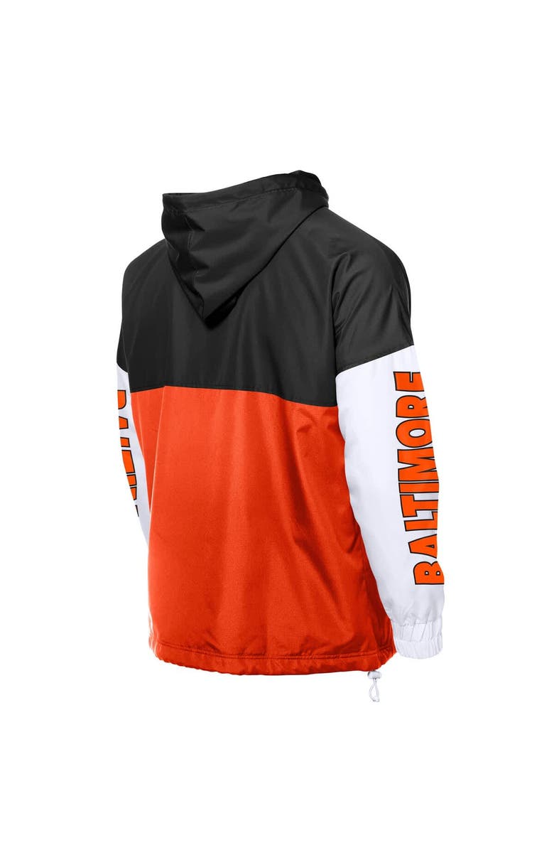 New Era Men's New Era Orange/Black Baltimore Orioles Color Block Full-Zip Hoodie Windbreaker, Alternate, color, Orange