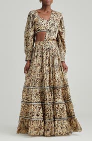 holiCHIC Kiara Metallic Leopard Print Lehenga Set