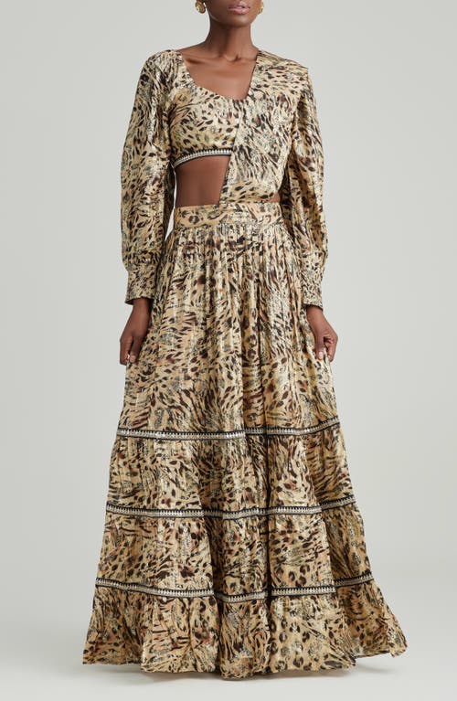 Holichic Kiara Metallic Leopard Print Lehenga Set