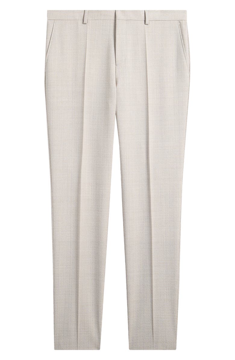 BOSS Genius Slim Fit Flat Front Dress Pants, Main, color, White