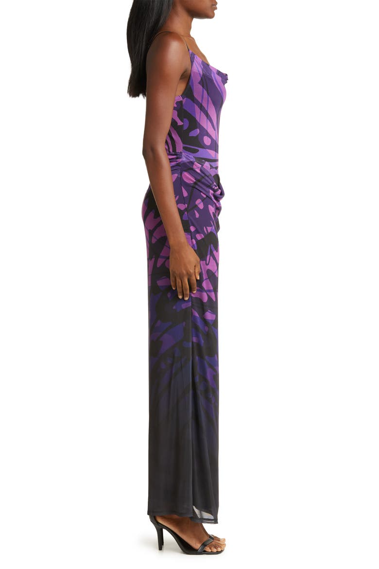 Gillian Ombré Asymmetric Slipdress, Alternate, color, BUTTERFLY OMBRE