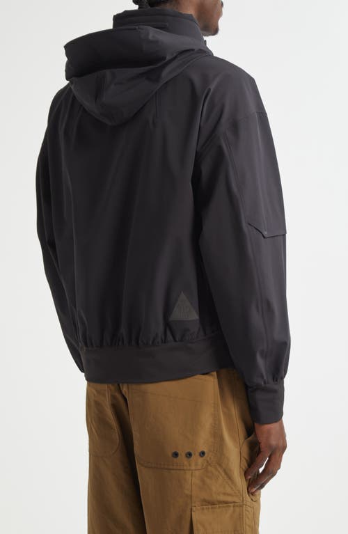 Shop Moncler Tesso Stretch Nylon Jacket In Black